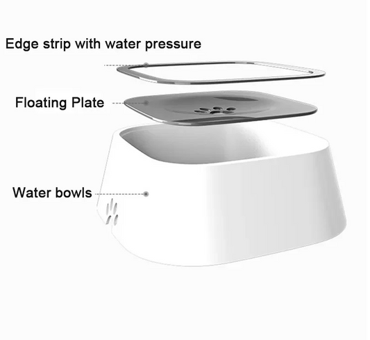 Dog Drinking Water Bowls Floating Non-Wetting